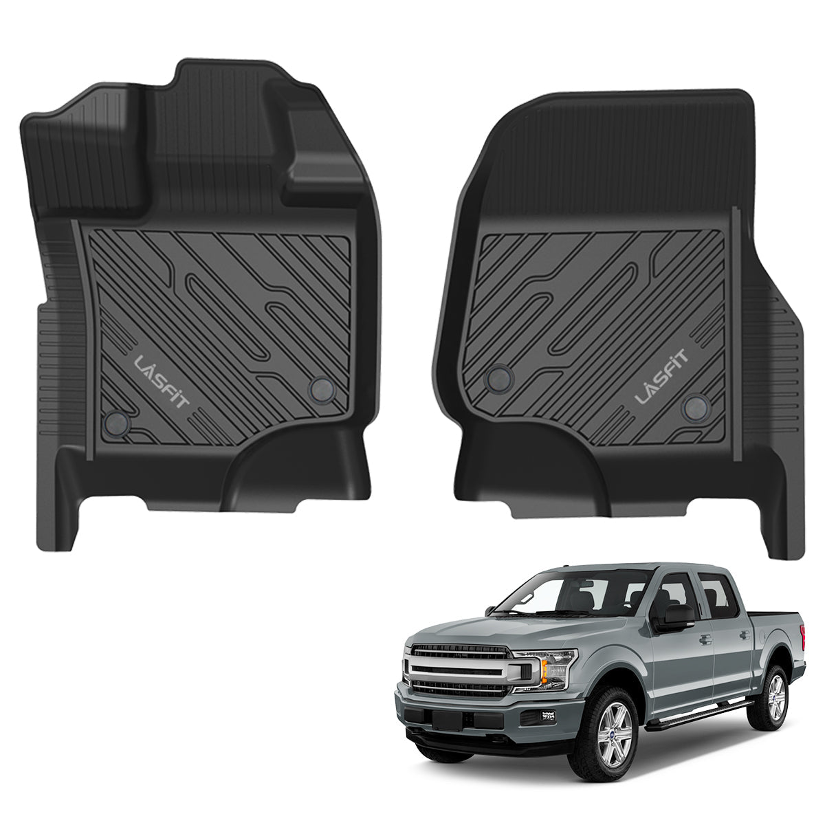 Lasfit Liners Ford F 150f150 Lightning 2015 2024 Front Floor Mat Tpe Truck Liner 2133