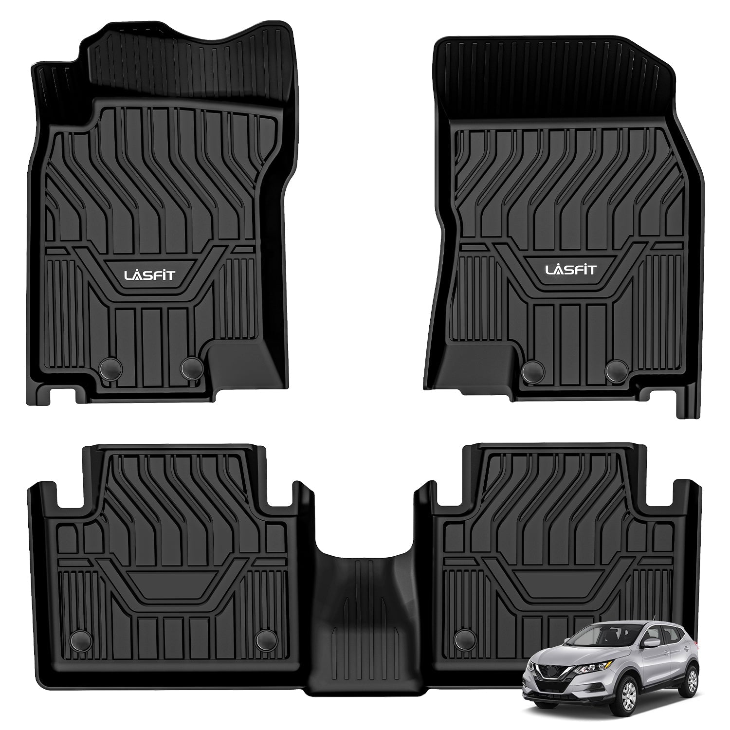 LASFIT LINERS Nissan Rogue 20142020 Custom Fit Floor Mats TPE Car Liners