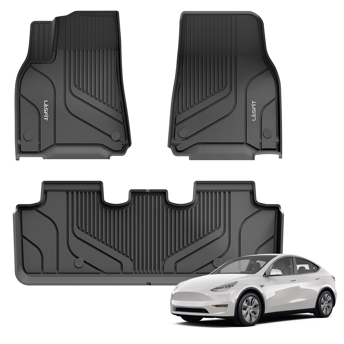 LASFIT LINERS Floor Mats for Tesla Model Y 20202023 Custom Fit TPE Liners