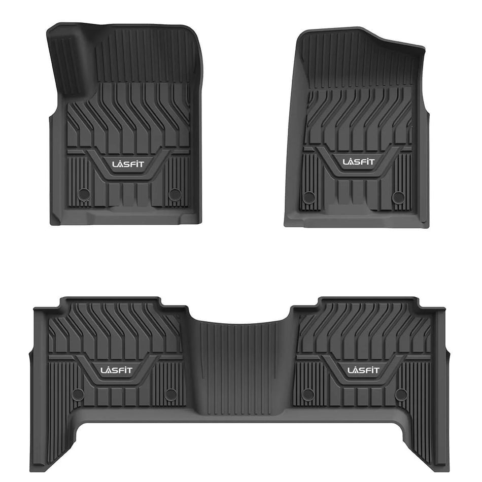LASFIT Floor Mats Fits for Infiniti QX80 2014-2018 All Weather TPE Full Coverage Car Floor Liners, 1st & 2nd Row, Black