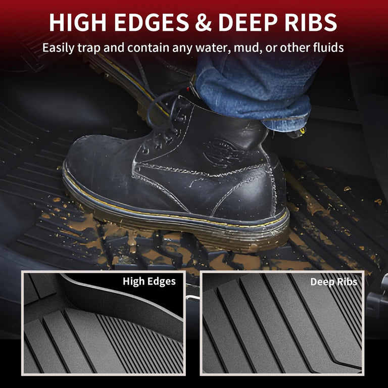 LASFIT LINERS Custom Floor Mats Fit for 2019-2024 BMW X5 New, All Weather TPE Floor Liners Front & Rear Rows Set, Black