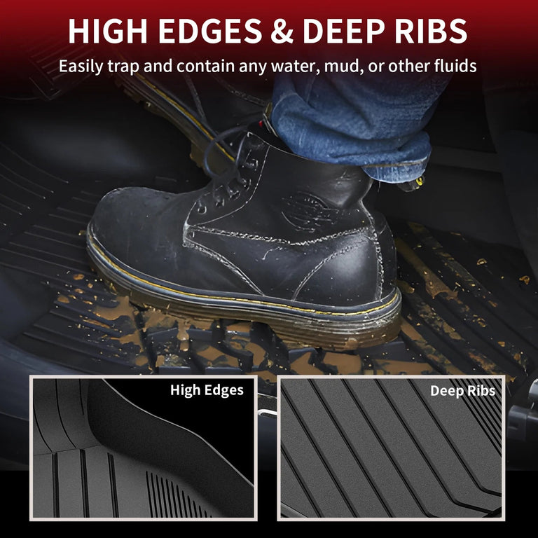 LASFIT LINERS Custom Floor Mats Fits for 2013-2018 BMW 3 Series 320i 328d 328i 330e 330i 335i 340i, RWD Sedan Only (Not Fit for 335is, X-Drive, GT), All Weather TPE Upgraded 2 Rows Set Liners