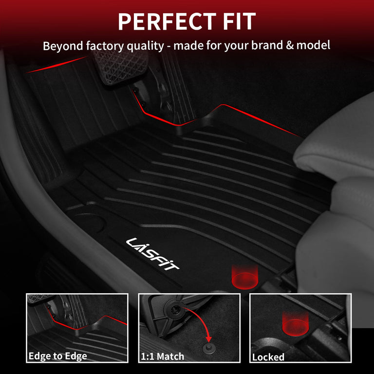 LASFIT LINERS Floor Mats and Cargo Liner Set Fit for Mercedes Benz GLC 2016-2022, GLC250/ GLC300/ GLC300e/ GLC350e/ GLC43 AMG/ GLC63 AMG/ GLC63 AMG S, All Weather TPE Car Liners, 1st & 2nd Row + Trunk Mat