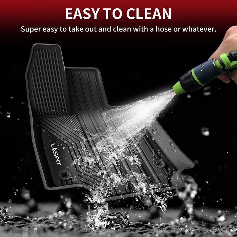 LASFIT LINERS Floor Mats & Cargo Liner Fit for 2019-2024 Toyota RAV4 (Not for Hybrid or Prime), TPE All Weather Custom Fit Floor Liner for Toyota RAV4 1st and 2nd Row Full Set Car Mats and Trunk Mat, Black