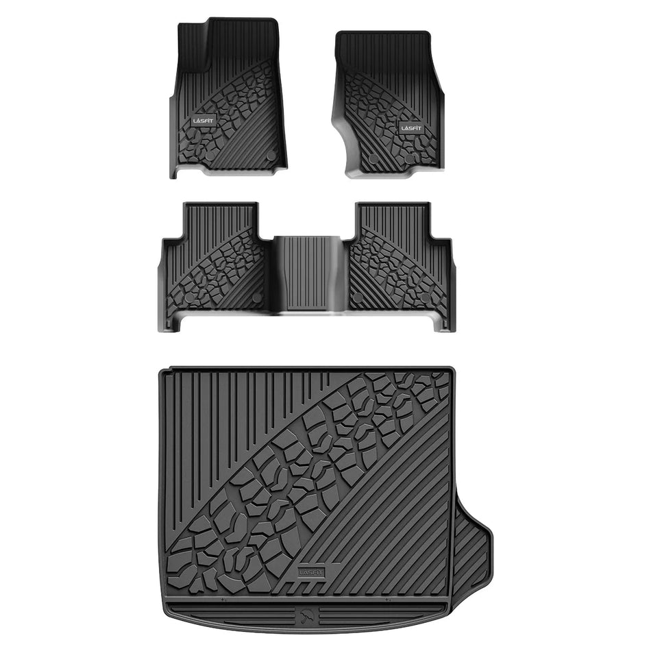 LASFIT LINERS Floor Mats & Cargo Mat Fit for Jeep Grand Cherokee 2022-2024 New (NOT for WK or Grand Cherokee L), All Weather Custom Fit Car Floor Liners