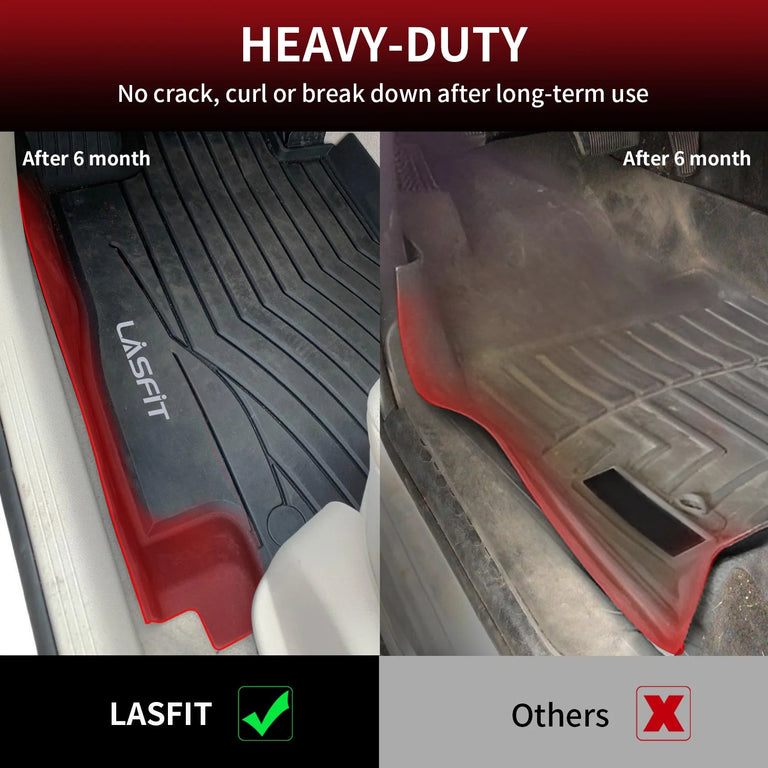 LASFIT LINERS Floor Mats Custom Fit for Mercedes Benz E Class 2017-2022 Sedan E300/ E320/ E400/ E350/ E63/ E550, All Weather TPE Floor Liners,1st & 2nd Row Set