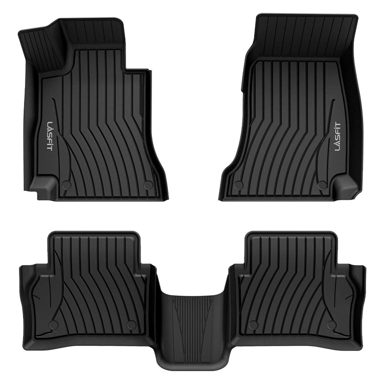 LASFIT LINERS Floor Mats Custom Fit for Mercedes Benz E Class 2017-2022 Sedan E300/ E320/ E400/ E350/ E63/ E550, All Weather TPE Floor Liners,1st & 2nd Row Set
