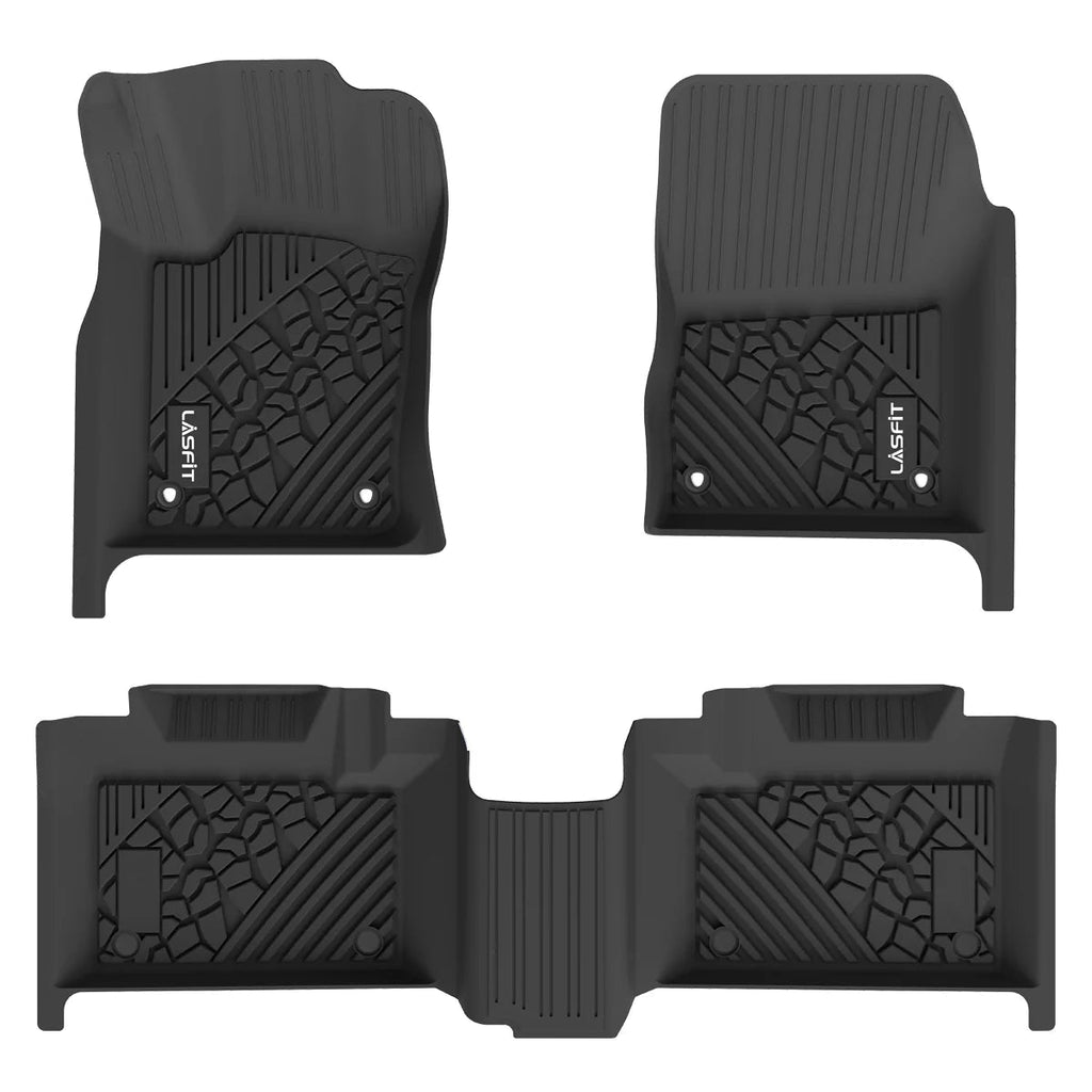 LASFIT LINERS Floor Mats Fit for 2013-2015 Jeep Grand Cherokee / 2013-2015 Dodge Durango (2nd Row Bench Seating Only) All Weather Car Liners
