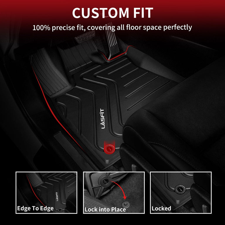 LASFIT LINERS Floor Mats Fit for 2015-2021 Lexus NX200t NX300 NX300h, All Weather Guard Custom TPE Floor Liners, Front & Rear Rows, Black