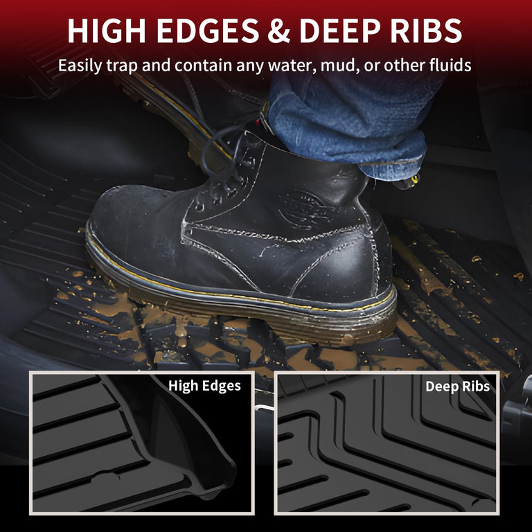 LASFIT LINERS Floor Mats Fit for 2015-2021 Lexus NX200t NX300 NX300h, All Weather Guard Custom TPE Floor Liners, Front & Rear Rows, Black