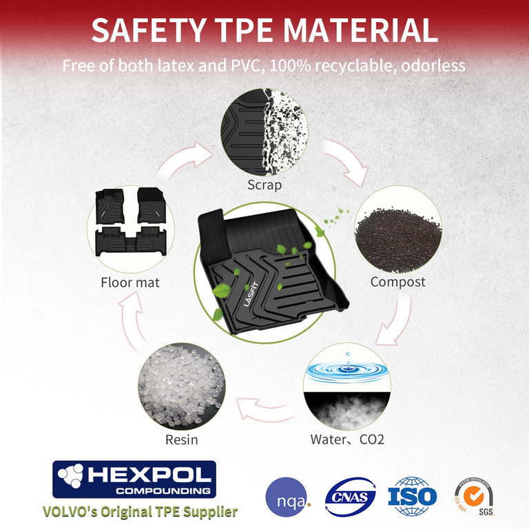 LASFIT LINERS Floor Mats Fit for 2015-2021 Lexus NX200t NX300 NX300h, All Weather Guard Custom TPE Floor Liners, Front & Rear Rows, Black