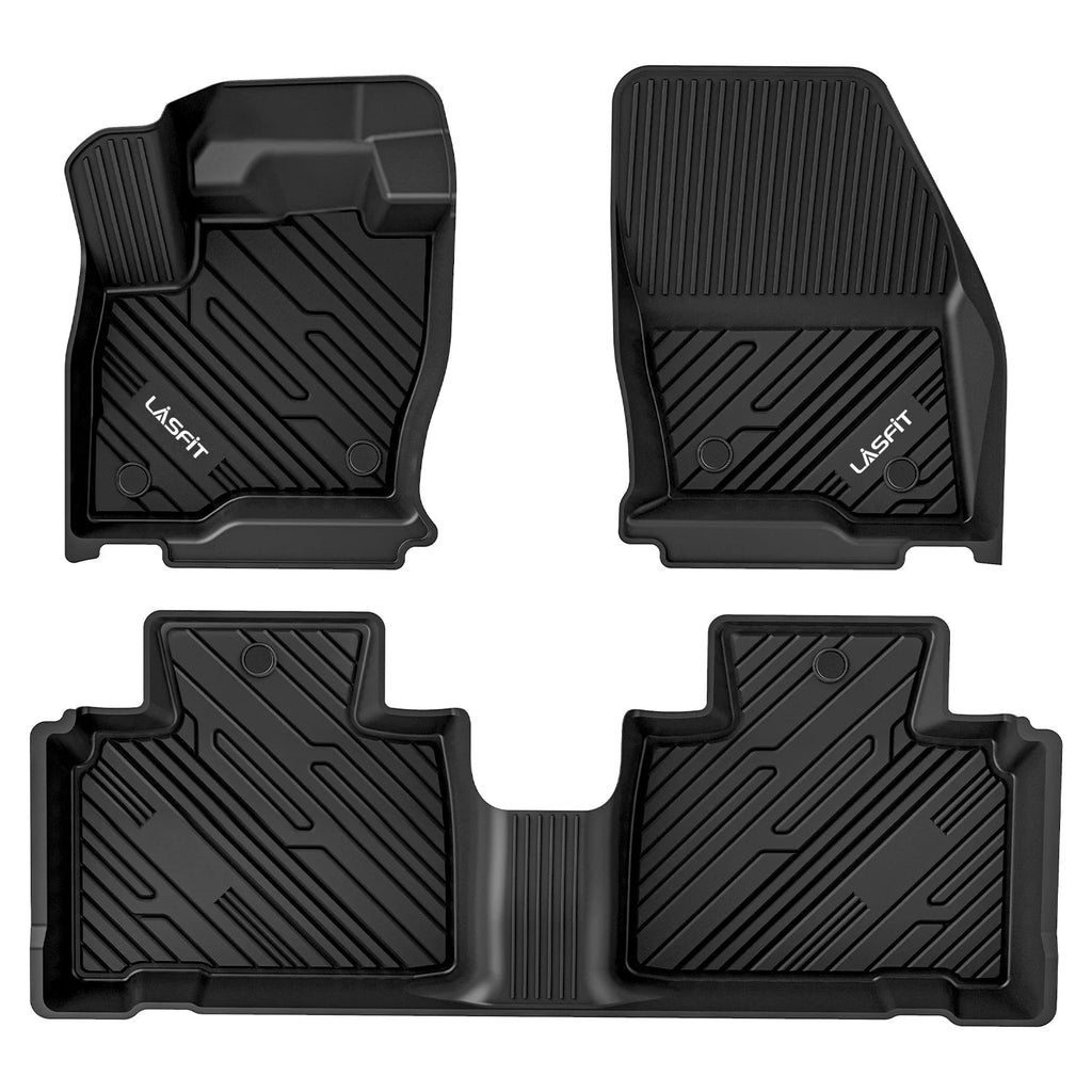 LASFIT LINERS Floor Mats Fit for 2015-2024 Ford Edge, Custom Fit TPE All Weather Floor Liners 1st & 2nd Row Car Mats, Black
