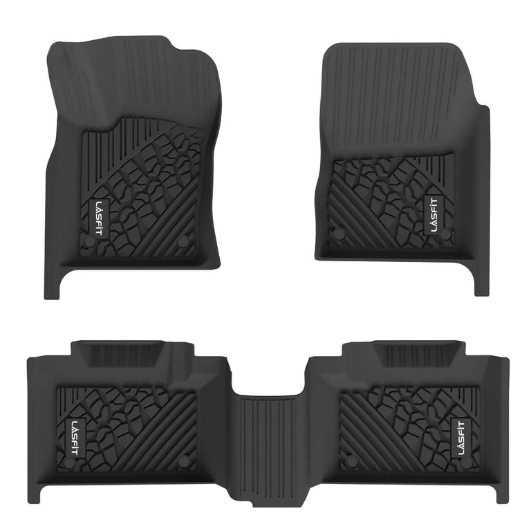 LASFIT LINERS Floor Mats Fit for 2016-2021 Dodge Durango / 2016-2021 Jeep Grand Cherokee (2nd Row Bench Seating Only) All Weather Car Liners