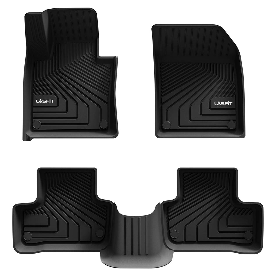 LASFIT LINERS Floor Mats Fit for 2018-2024 Volvo XC60 (for T5, T6 Only, Not for T8 Hybrid) Custom Fit TPE All Weather Floor Liners 1st & 2nd Row Car Mats, Black