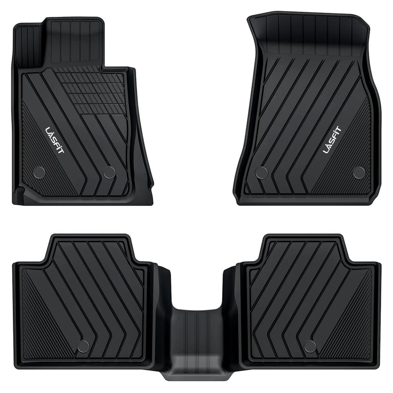 LASFIT LINERS Floor Mats Fit for 2019-2024 BMW 3 Series 320i 330i 330i xDrive RWD Sedan Only, All Weather TPE Car Mats 1st & 2nd Seat Floor Liners