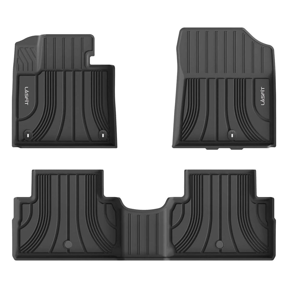 LASFIT LINERS Floor Mats Fit for 2020-2023 Hyundai Santa Fe (NOT for Hybrid), All Weather Custom Fit Car Floor Liners 1st & 2nd Row, Black