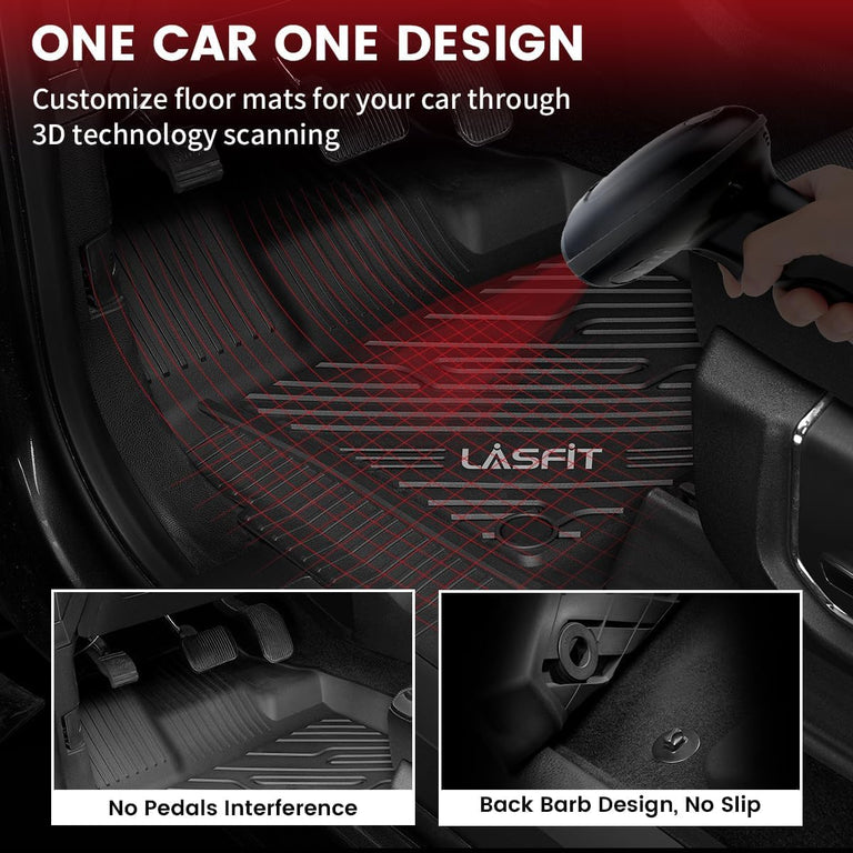 LASFIT LINERS Floor Mats Fit for 2020-2024 Ford Explorer 6 Passenger TPE All Weather Car Liners,1st 2nd and 3rd Rows Full Set