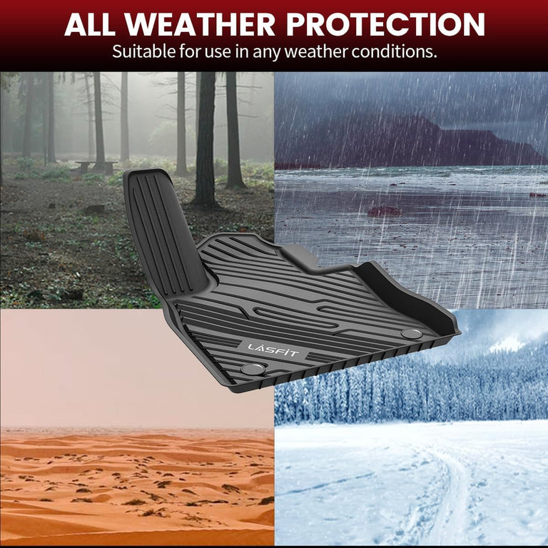 LASFIT LINERS Floor Mats Fit for 2020-2024 Ford Explorer 6 Passenger TPE All Weather Car Liners,1st 2nd and 3rd Rows Full Set