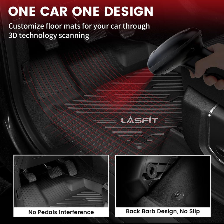 LASFIT LINERS Floor Mats Fit for 2020-2024 Ford Explorer 7 Passenger All Weather Car Liners,1st 2nd and 3rd Rows Full Set