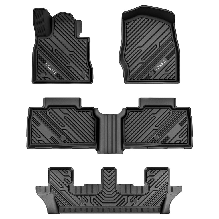 LASFIT LINERS Floor Mats Fit for 2020-2024 Ford Explorer 7 Passenger All Weather Car Liners,1st 2nd and 3rd Rows Full Set