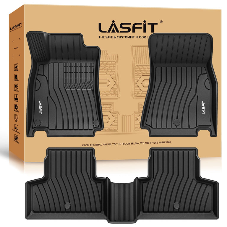 LASFIT LINERS Floor Mats Fit for 2020-2024 Mercedes Benz GLB 200 250 35 AMG, All Weather TPE Car Liners,1st & 2nd Row Set