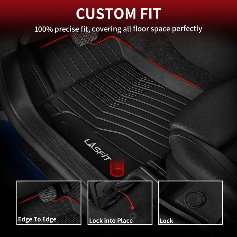 LASFIT LINERS Floor Mats Fit for 2020-2024 Mercedes Benz GLB 200 250 35 AMG, All Weather TPE Car Liners,1st & 2nd Row Set