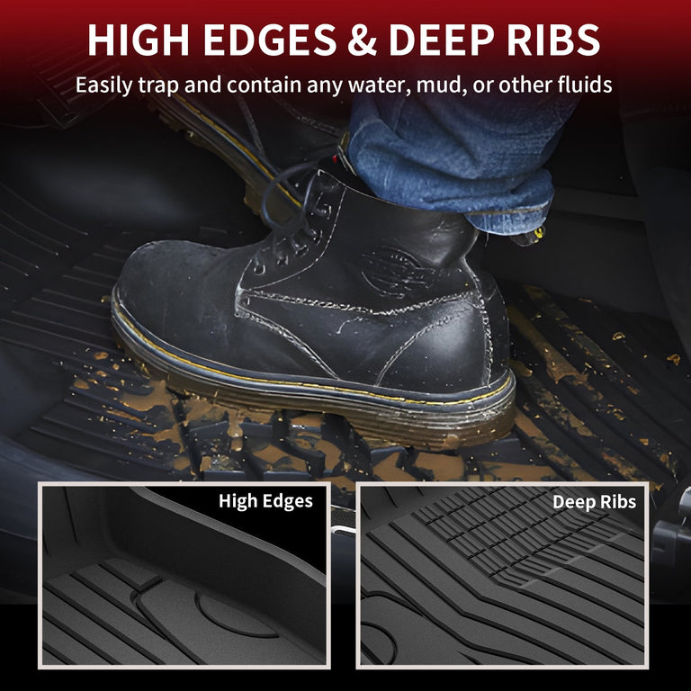 LASFIT LINERS Floor Mats Fit for 2020-2024 Mercedes Benz GLB 200 250 35 AMG, All Weather TPE Car Liners,1st & 2nd Row Set