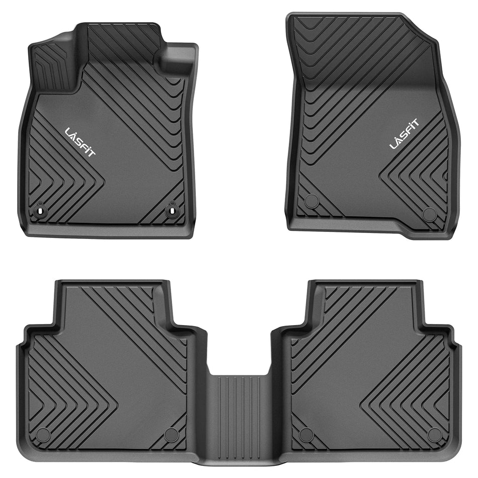 LASFIT LINERS Floor Mats Fit for 2023-2024 Honda Accord Sedan (Include Hybrid Models), All Weather TPE Car Liners,1st and 2nd Row Set