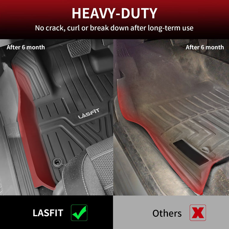 LASFIT LINERS Floor Mats Fit for 2023-2024 Honda CR-V/CRV Hybrid Models, All Weather TPE Car Liners, 1st & 2nd Row Set