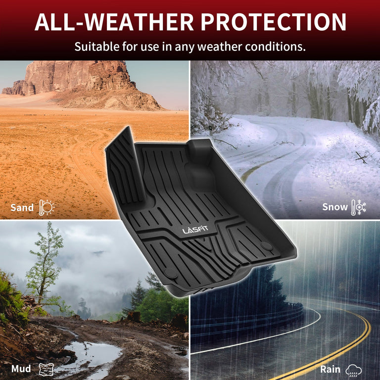 LASFIT LINERS Floor Mats Fit for 2023-2024 Honda CR-V/CRV Hybrid Models, All Weather TPE Car Liners, 1st & 2nd Row Set