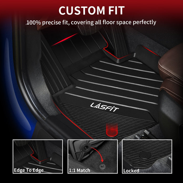 LASFIT LINERS Floor Mats Fit for BMW X1 2016-2022, All Weather TPE Custom Fit Floor Liners