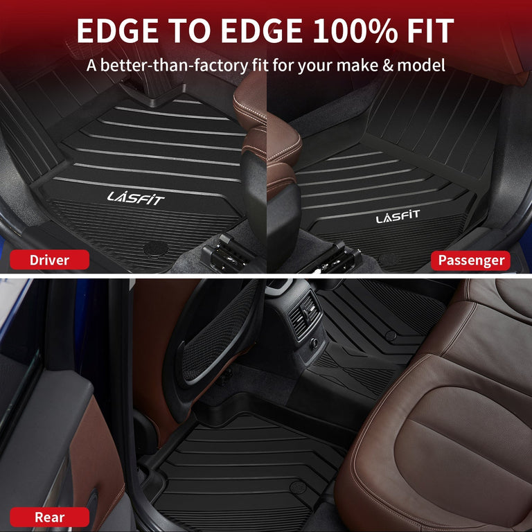 LASFIT LINERS Floor Mats Fit for BMW X1 2016-2022, All Weather TPE Custom Fit Floor Liners