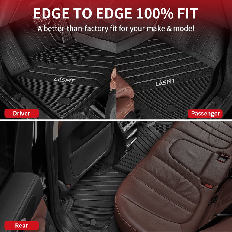 LASFIT LINERS Floor Mats Fit for BMW X7 2019-2024 7-Passenger All Weather Custom Fit Car Floor Liners