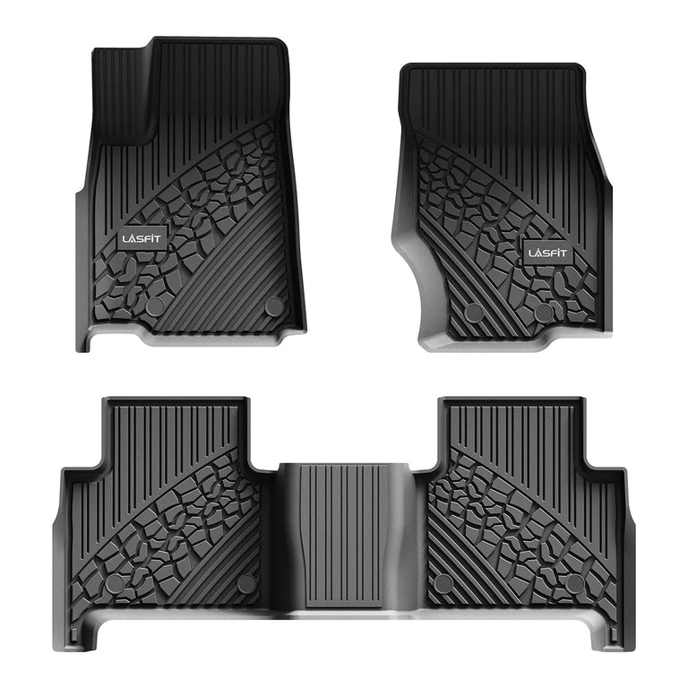 LASFIT LINERS Floor Mats Fit for Jeep Grand Cherokee 2022-2024 New (NOT for WK or Grand Cherokee L), All Weather Custom Fit Car Floor Liners 1st & 2nd Row, Black