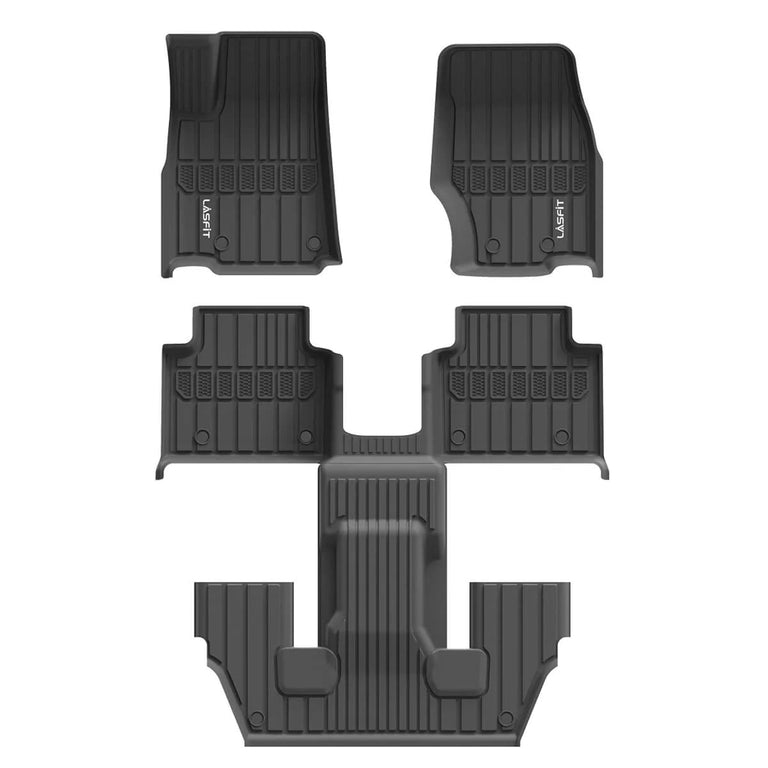 LASFIT LINERS Floor Mats Fit for Jeep Grand Cherokee L 2021-2024 (ONLY for 6-Passenger Without Center Console) All Weather Custom Fit Car Floor Liners