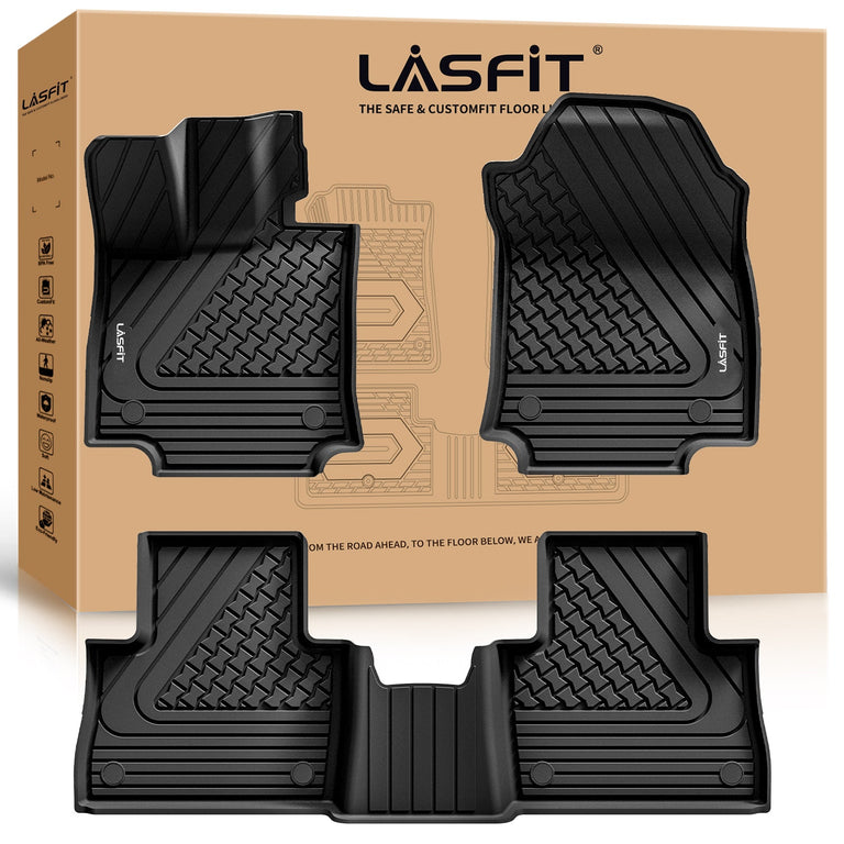 LASFIT LINERS Floor Mats Fit for Lexus NX 2022-2024 (Not for Hybrid), All Weather Mats Guard Custom TPE Car Mats, Front & Rear Rows Floor Liners, Black