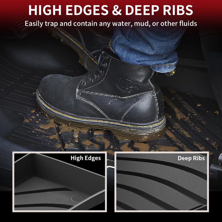 LASFIT LINERS Floor Mats Fit for Porsche Macan 2014-2024, All Weather Custom Fit TPE Car Floor Liners 1st & 2nd Row, Black