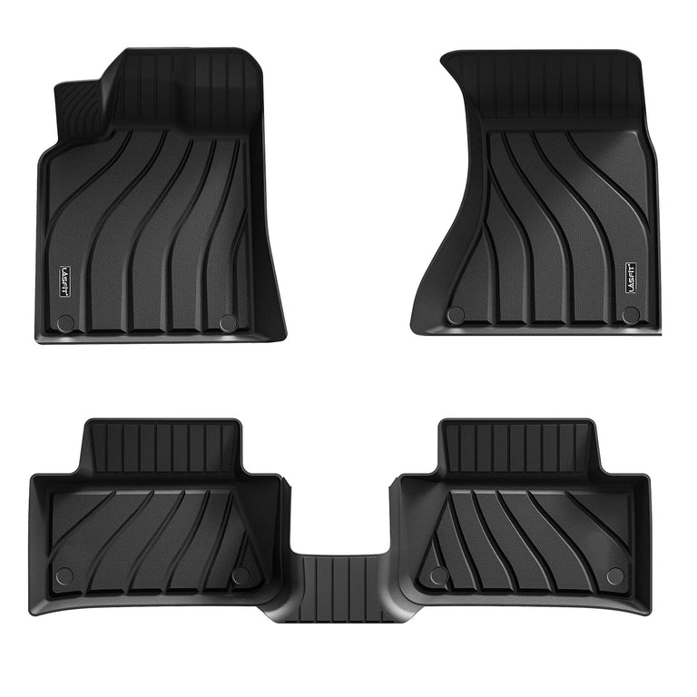 LASFIT LINERS Floor Mats Fit for Porsche Macan 2014-2024, All Weather Custom Fit TPE Car Floor Liners 1st & 2nd Row, Black