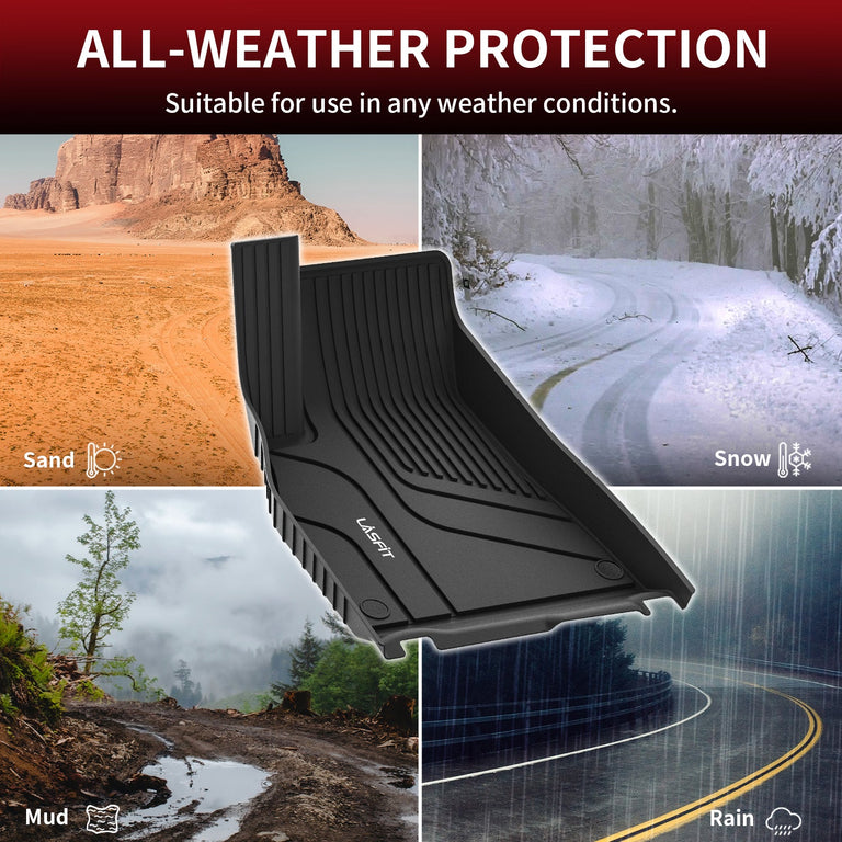 LASFIT LINERS Floor Mats Fit for Tesla Model S & Model S Plaid 2021 2022 2023 2024, Custom Fit TPE All Weather Front Rear Trunk Cargo Liners Full Set Waterproof Car Mats, Black