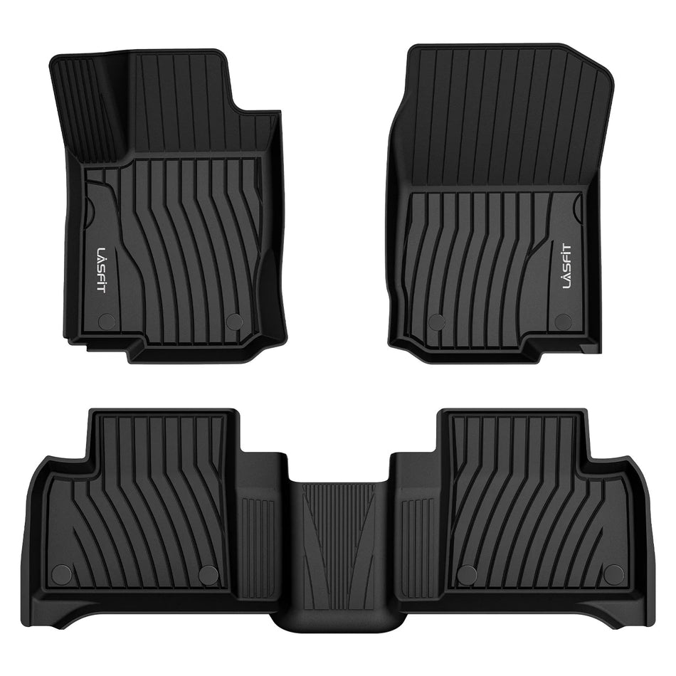 LASFIT LINERS Floor Mats Fits for 2016-2019 Mercedes Benz GLE350 400 43 AMG 450 AMG 500 500e 550 550e 63 AMG S, All Weather TPE Car Liners, 1st & 2nd Row