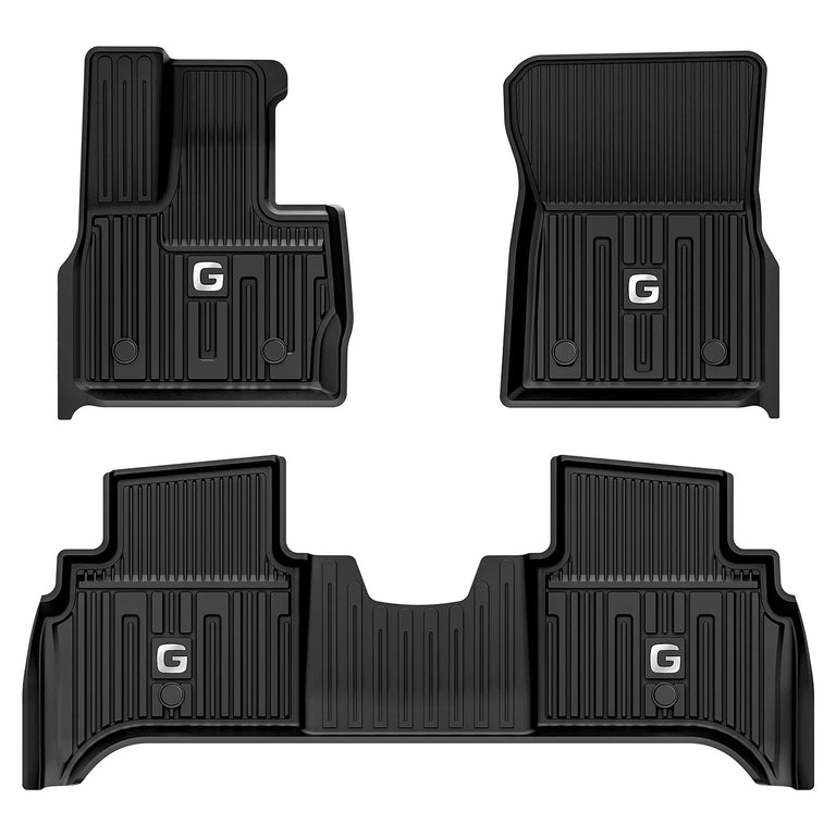 LASFIT LINERS Floor Mats Fits for 2019-2024 Mercedes Benz G Class (G500 G550 G63 AMG), All Weather Guard TPE Car Liners,1st & 2nd Row Set