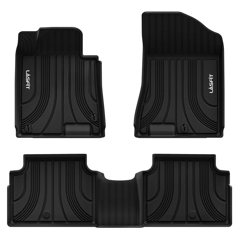 LASFIT LINERS Floor Mats Fits for Hyundai Sonata 2020-2024 Custom Fit TPE All Weather Floor Liners for 1st and 2nd Rows