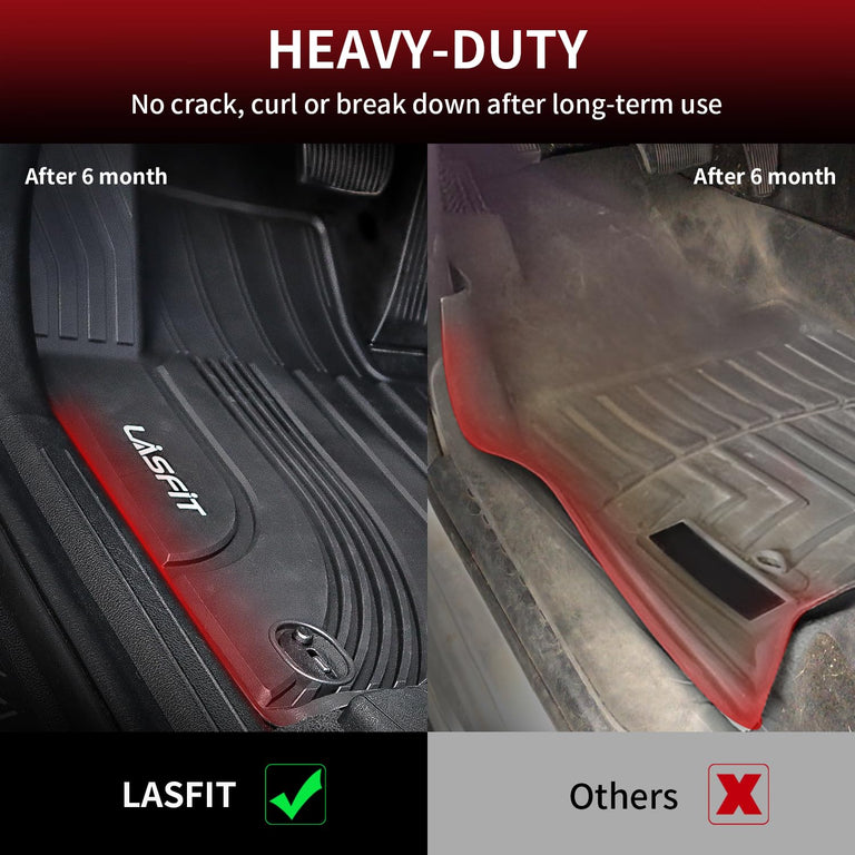 LASFIT LINERS Floor Mats Fits for Hyundai Sonata 2020-2024 Custom Fit TPE All Weather Floor Liners for 1st and 2nd Rows