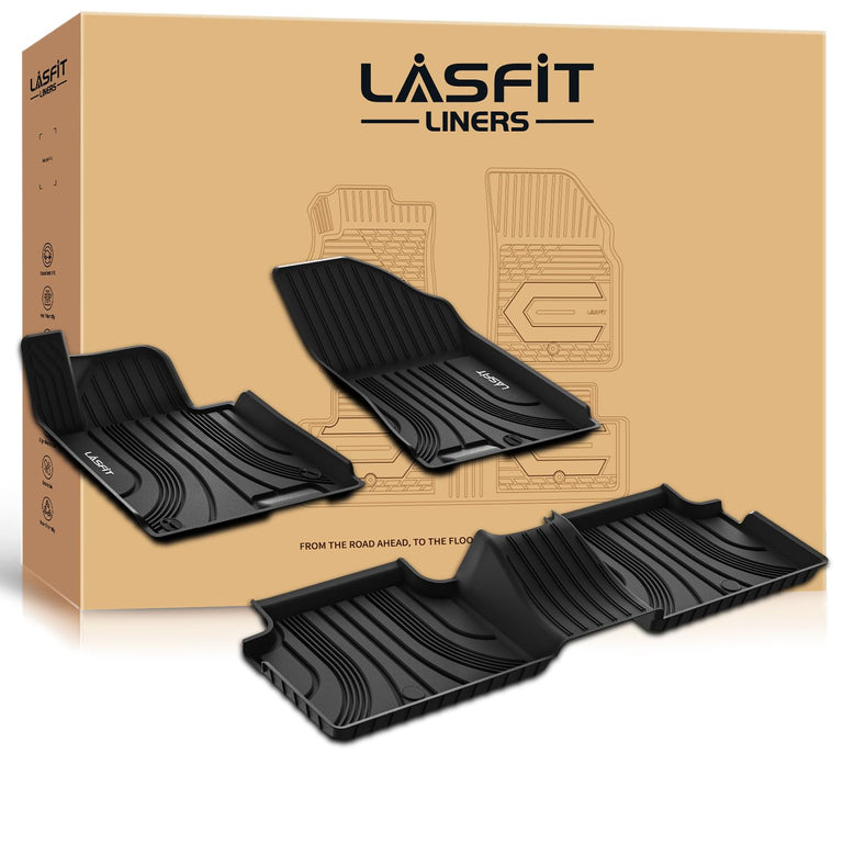 LASFIT LINERS Floor Mats Fits for Hyundai Sonata 2020-2024 Custom Fit TPE All Weather Floor Liners for 1st and 2nd Rows