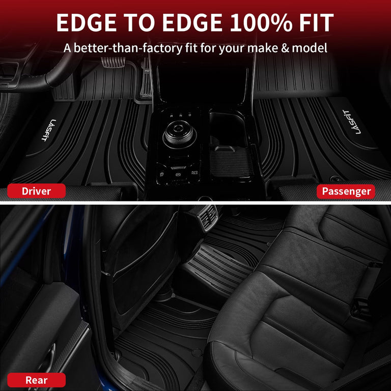 LASFIT LINERS Floor Mats Fits for Hyundai Sonata 2020-2024 Custom Fit TPE All Weather Floor Liners for 1st and 2nd Rows