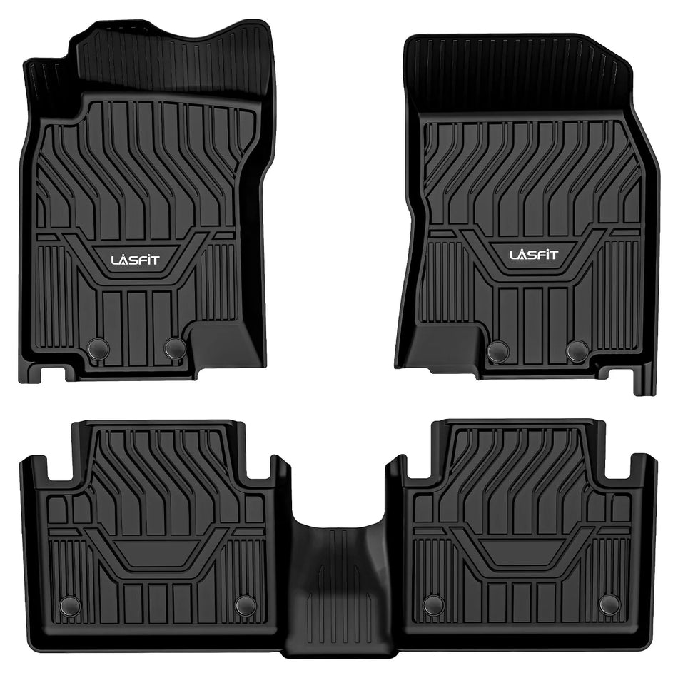 LASFIT LINERS Floor Mats for 2014-2020 Nissan Rogue, All Weather Upgraded Custom Fit TPE Floor Liners (Not fit Rogue Sport or Select Models), 1st & 2nd Row, Black