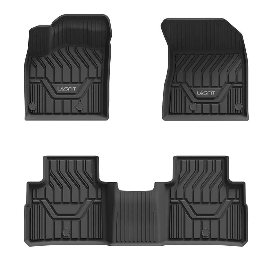 LASFIT LINERS Floor Mats for 2021-2023 Nissan Rogue All Weather Custom Fit TPE Floor Liners, 1st & 2nd Row, Black (Not Fit Rogue Sport)