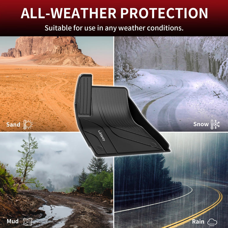 LASFIT LINERS Floor Mats for 2023 2022 Tesla Model 3 All Weather TPE Cargo Mats Custom Fit Floor Liners, Frunk Rear Trunk Mats Full Set