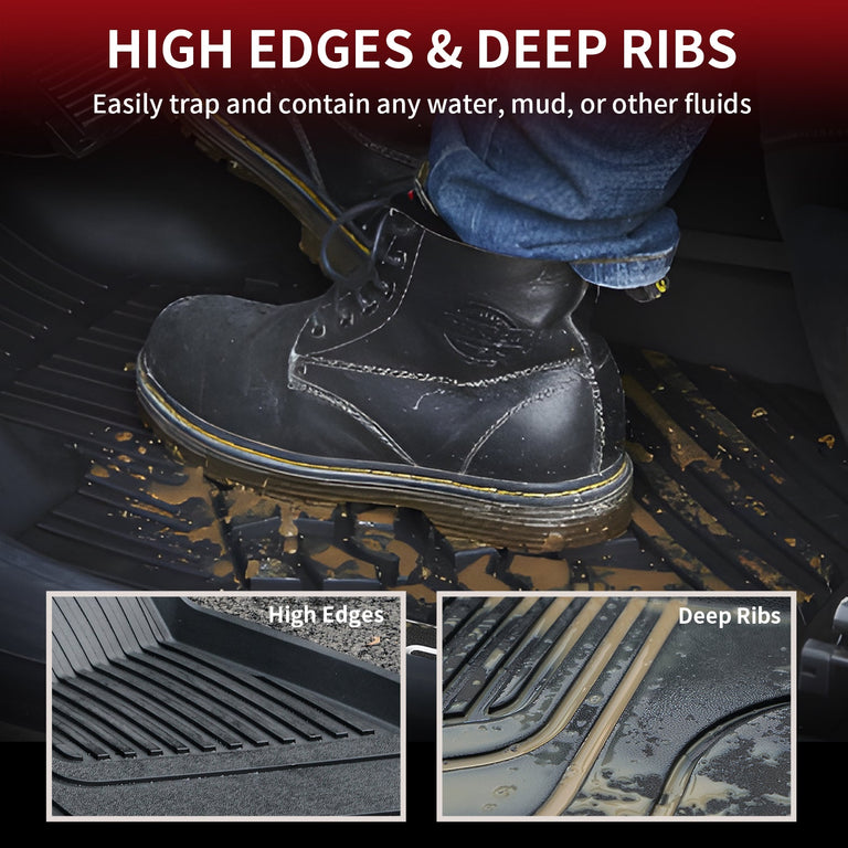LASFIT LINERS Floor Mats for 2024 2023 2022 2021 2020 Tesla Model Y 5 Seat, All Weather TPE Cargo Mats Custom Fit Floor Liners, Frunk Rear Trunk Mats Full Set