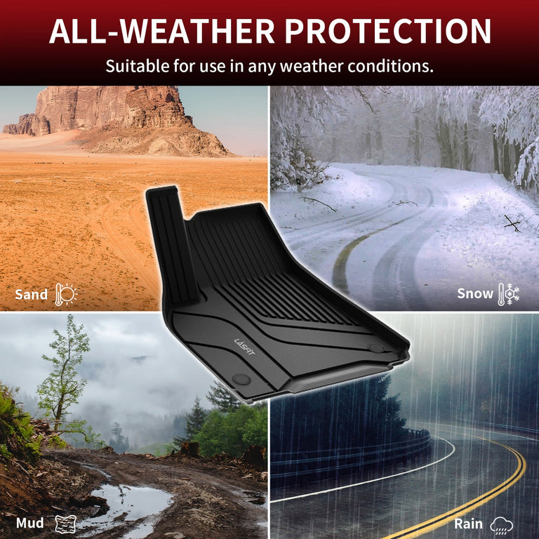 LASFIT LINERS Floor Mats for 2024 2023 2022 2021 2020 Tesla Model Y 5 Seat, All Weather TPE Cargo Mats Custom Fit Floor Liners, Frunk Rear Trunk Mats Full Set